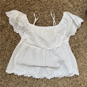 Old Navy White Eyelet Lace Women's Top size Small